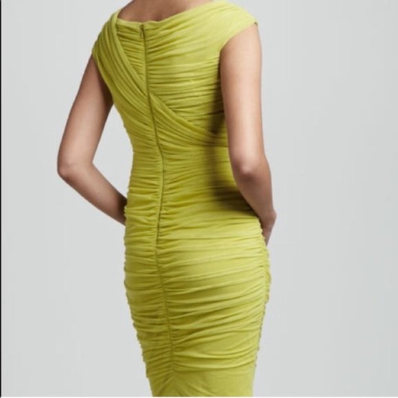 Tadashi Shoji Lime Green Bodycon Crepe Dress XS - Picture 6 of 7